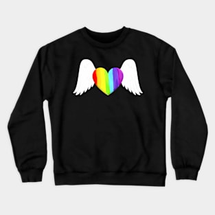 LGBT Heart With Angel Wings Lesbian Gay Pride Crewneck Sweatshirt